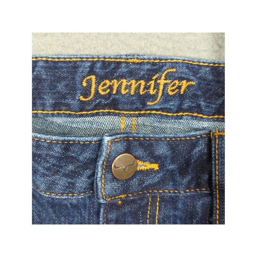 Kimes Ranch Jeans Women's 4x32 Blue Jennifer High Rise Wide Flare Leg Western